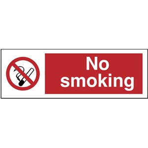 NO SMOKING SIGN 600X200MM RIGID PLASTIC      11805 AP6G
