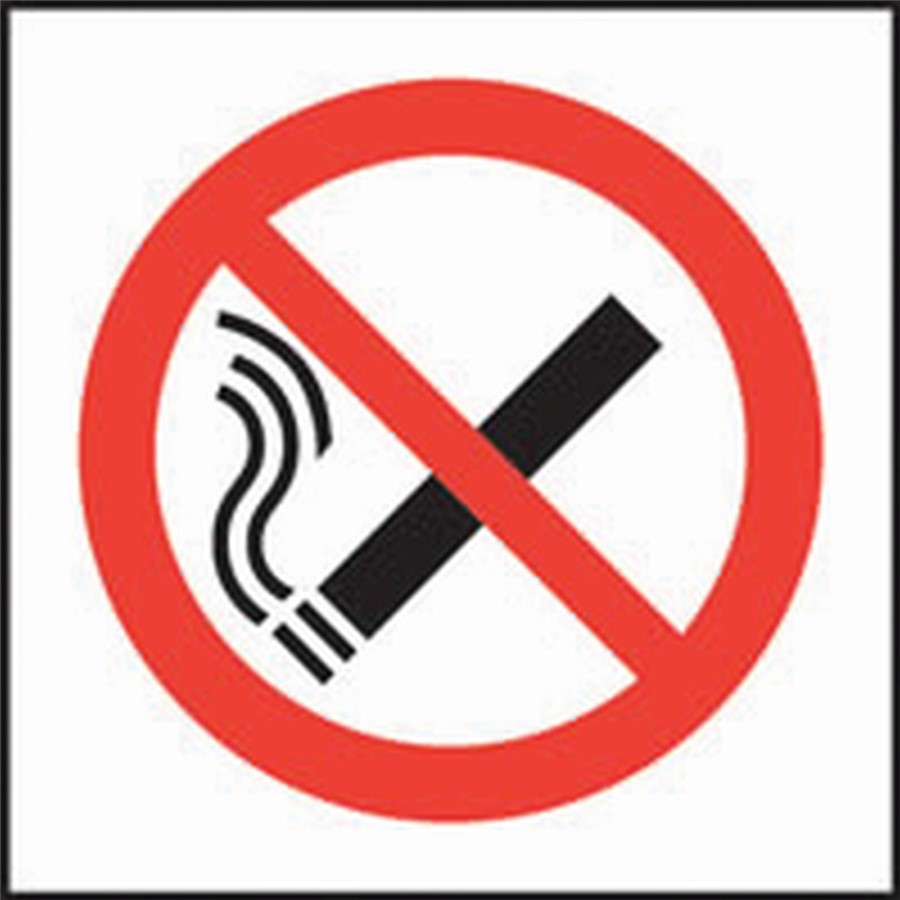 NO SMOKING SIGN 100X100MM RIGID PLASTIC       11841 AP8A