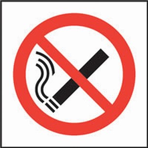 NO SMOKING SIGN 100X100MM RIGID PLASTIC       11841 AP8A