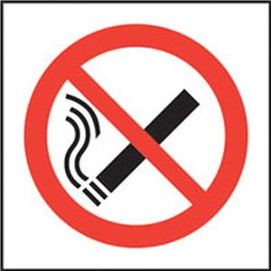NO SMOKING SIGN 200X200MM RIGID PLASTIC      11843 AP8A