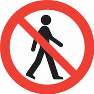 NO PERSONS SIGN 200X200MM RIGID PLASTIC     11623 AP6A