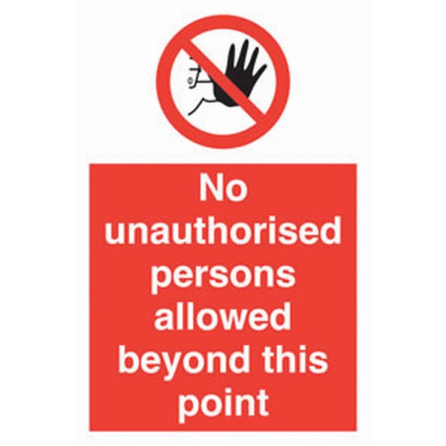 NO UNAUTHORISED PERSONS SIGN 400X600MM RIGID PLASTIC   AP9W