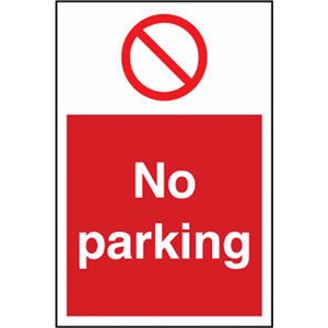 NO PARKING SIGN 400X600MM RIGID PLASTIC   11629 AP9V