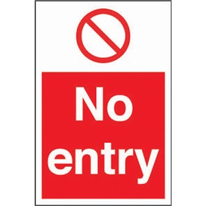 NO ENTRY SIGN 400X600MM RIGID PLASTIC            11633 AP9T