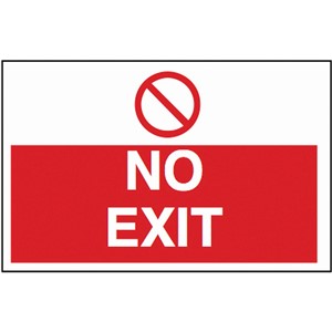 NO EXIT SIGN 600X450MM RIGID PLASTIC           13333 AP6W