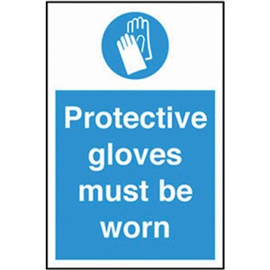 PROTECTIVE GLOVES SIGN 400X600MM RIGID PLASTIC   AP9J