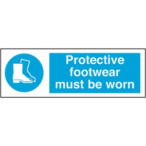 PROTECTIVE FOOTWEAR SIGN 600X200MM RIGID PLASTIC   AP9F