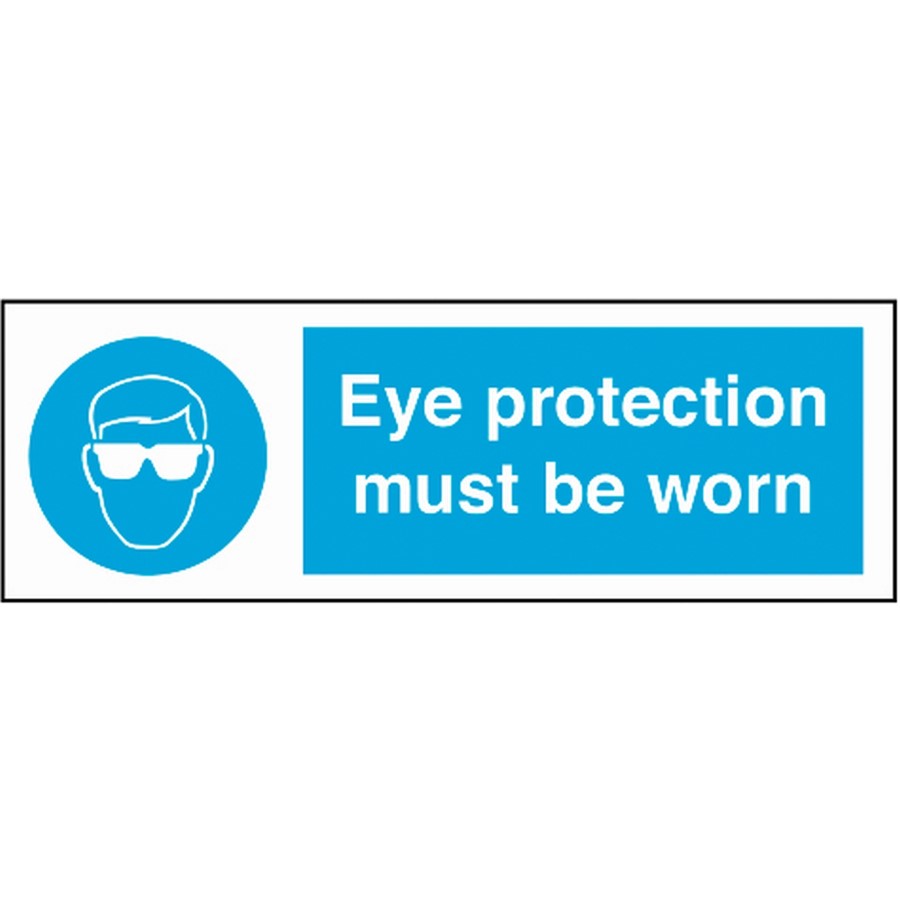 EYE PROTECTION SIGN 300X100MM RIGID PLASTIC   AP9B