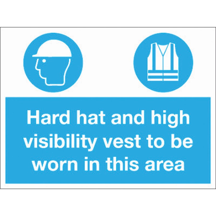 HARD HATS ETC AREA SIGN 600X450MM RIGID PLASTIC  AP10P