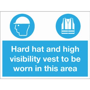 HARD HATS ETC AREA SIGN 600X450MM RIGID PLASTIC  AP10P