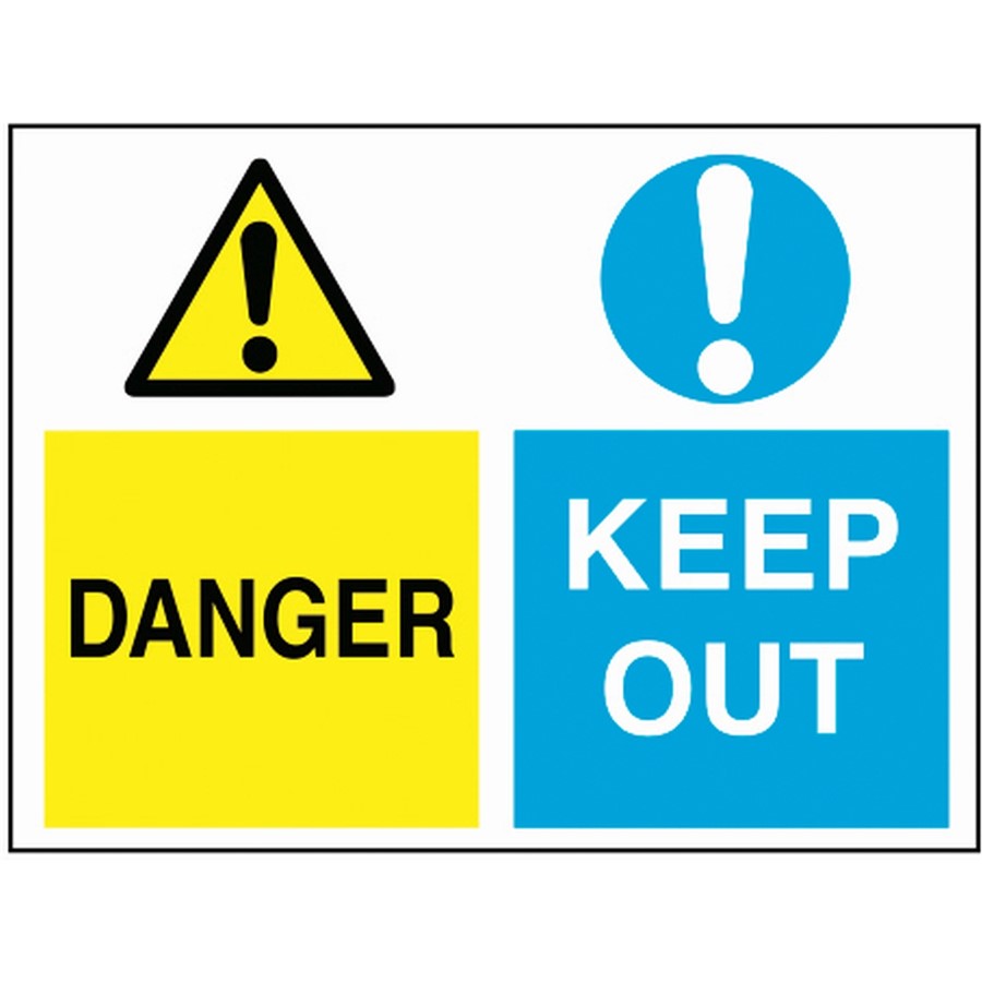 DANGER KEEP OUT SIGN 600X450MM RIGID PLASTIC  AP10S