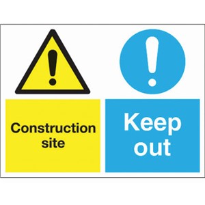 CONSTRUCTION SITE SIGN 600X450MM RIGID PLASTIC  AP10S