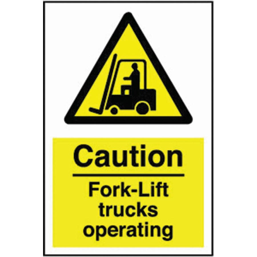 FORK LIFT TRUCK SIGN 200X300MM RIGID PLASTIC     WA64R  AP10J