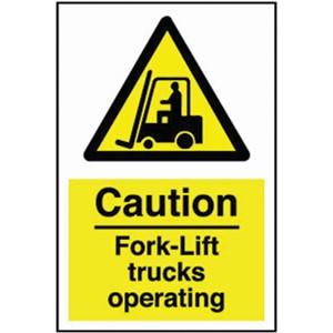 FORK LIFT TRUCK SIGN 200X300MM RIGID PLASTIC     WA64R  AP10J