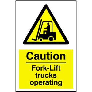 FORK LIFT TRUCK SIGN 400X600MM RIGID PLASTIC