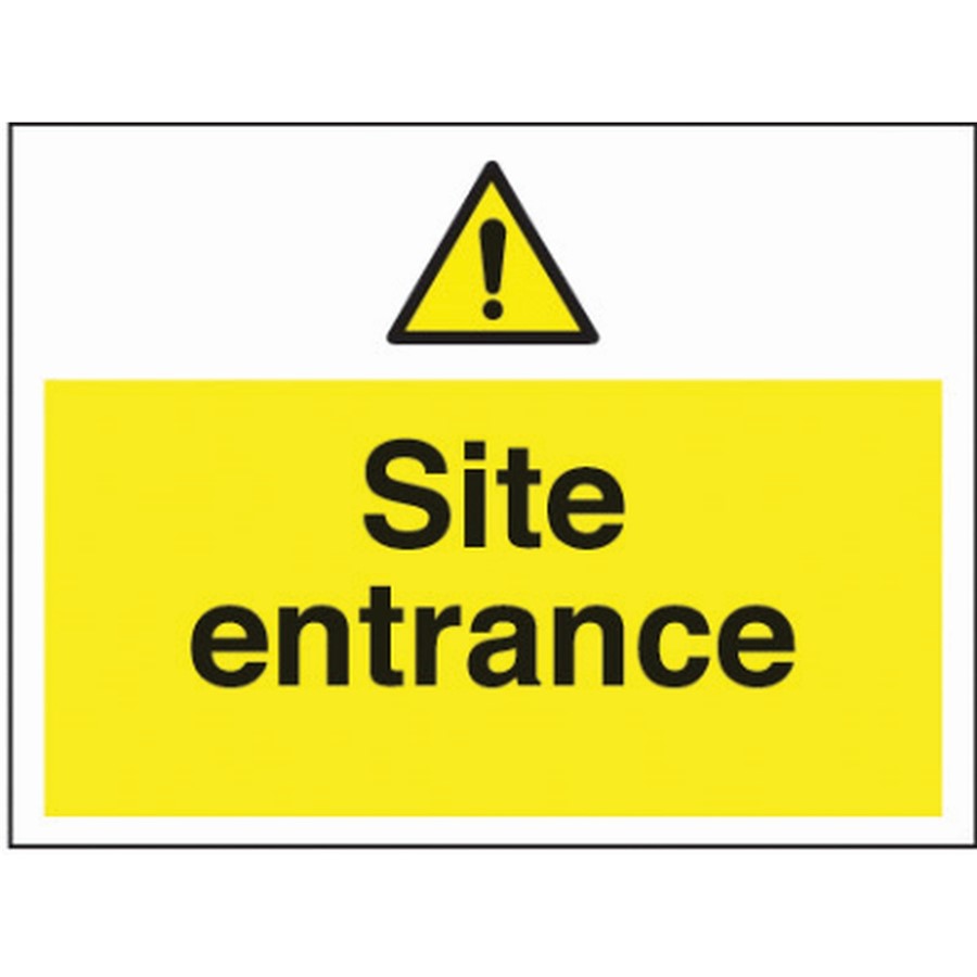 SITE ENTRANCE SIGN 600X450MM RIGID PLASTIC    WA125   AP10G