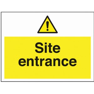 SITE ENTRANCE SIGN 600X450MM RIGID PLASTIC    WA125   AP10G