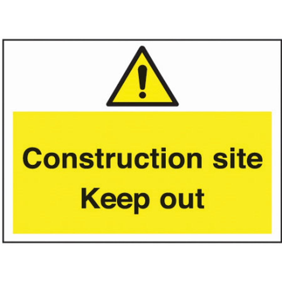 CONSTRUCTION SITE SIGN 600X450MM RIGID PLASTIC WA120R