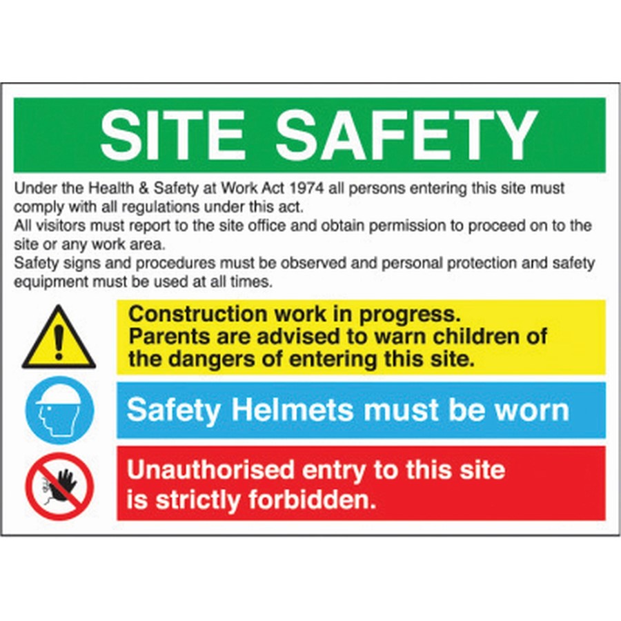 SITE SAFETY SIGN 800X600MM RIGID PLASTIC MU13A AP10Z