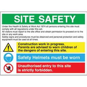 SITE SAFETY SIGN 800X600MM RIGID PLASTIC MU13A AP10Z