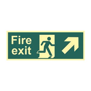 FIRE EXIT (MAN ARROW UP / RIGHT) PHOTO-LUM RIGID 400 X 150MM