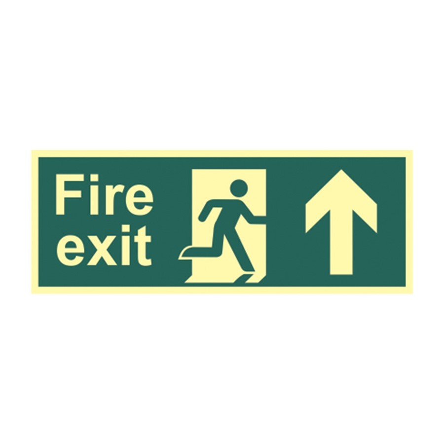 FIRE EXIT (MAN ARROW UP) PHOTO-LUM RIGID 400 X 150MM