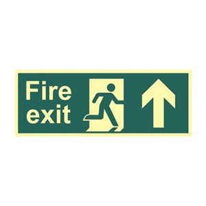 FIRE EXIT (MAN ARROW UP) PHOTO-LUM RIGID 400 X 150MM