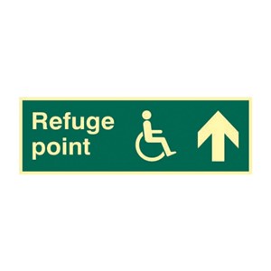 DISABLED REFUGE POINT (ARROW UP) PHOTO-LUM RIGID 450 X 150 MM