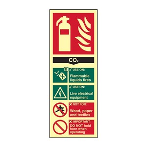 FIRE EXTINGUISHER (CO2) SIGN PHOTO-LUM RIGID 200X75MM