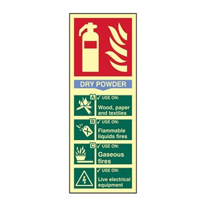 FIRE EXTINGUISHER (DRY POWDER) SIGN PHOTO-LUM RIGID 200X75MM