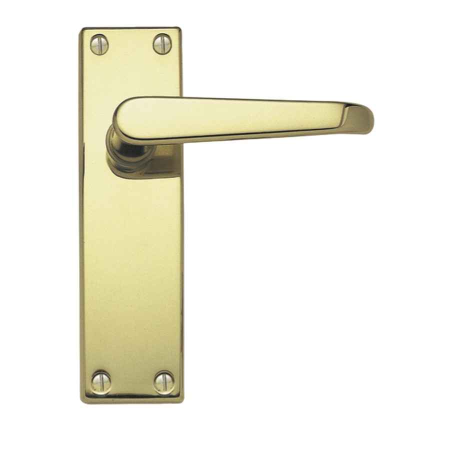 VICTORIAN LEVER LATCH LONG PLATE BRASS JV31LPB