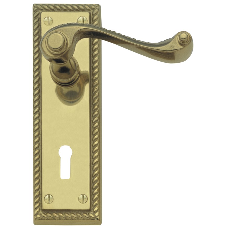 HOMESTYLE GEORGIAN LEVER LOCK SET BRASS   JG1PB