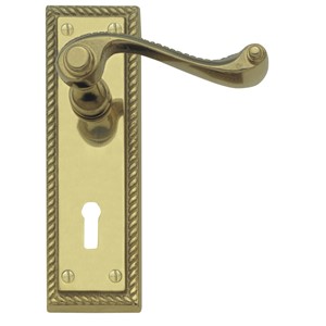 HOMESTYLE GEORGIAN LEVER LOCK SET BRASS   JG1PB