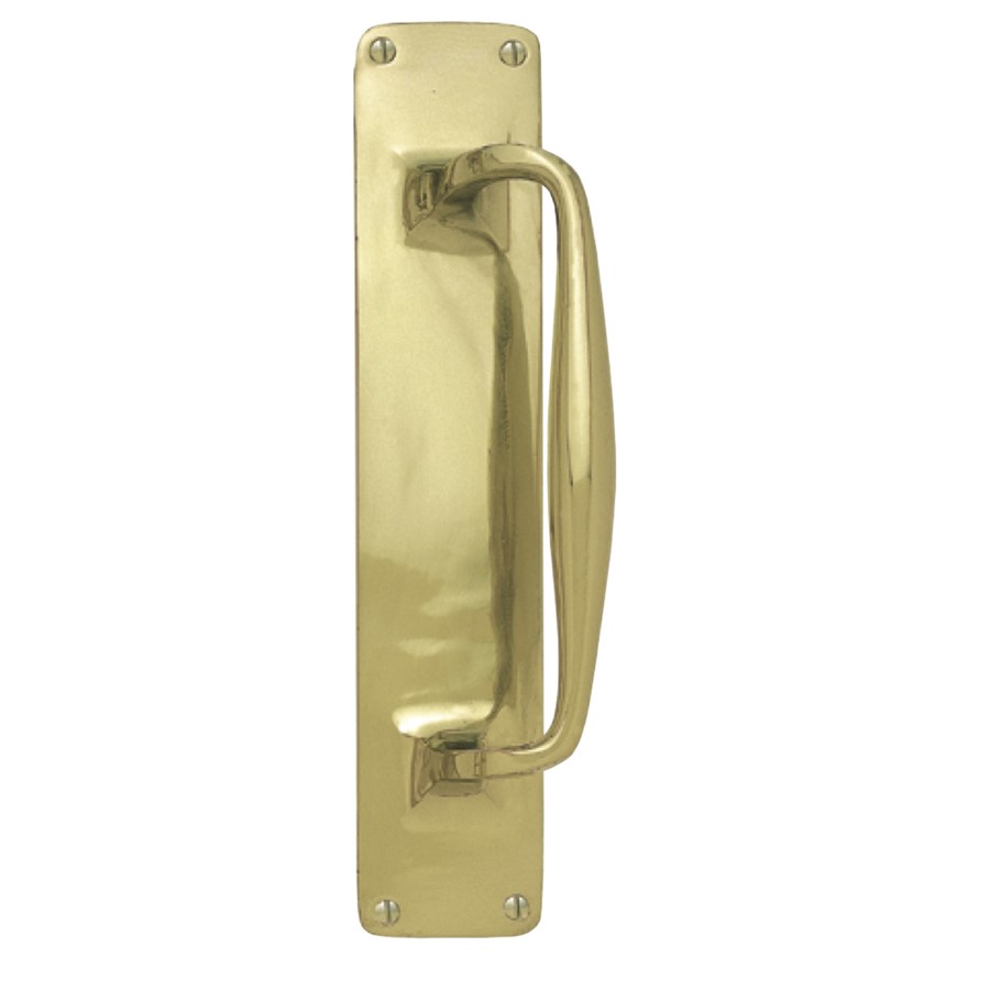 HOMESTYLE PULL HANDLE ON PLATE 300X63MM BRASS  JV124PB
