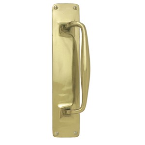 HOMESTYLE PULL HANDLE ON PLATE 300X63MM BRASS  JV124PB