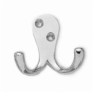 HOMESTYLE DOUBLE ROBE HOOK POLISHED CHROME  JV62PC