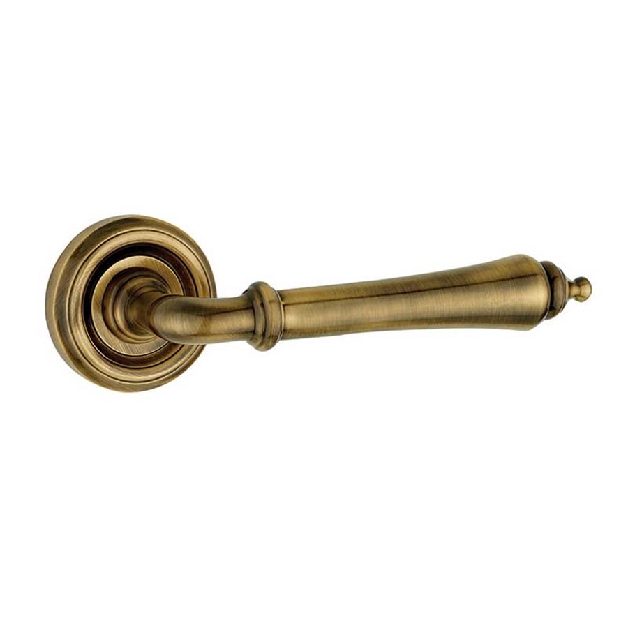 PARISIAN - CAMILLE DESIGN LEVER ON ROSE ANTIQUE BRASS