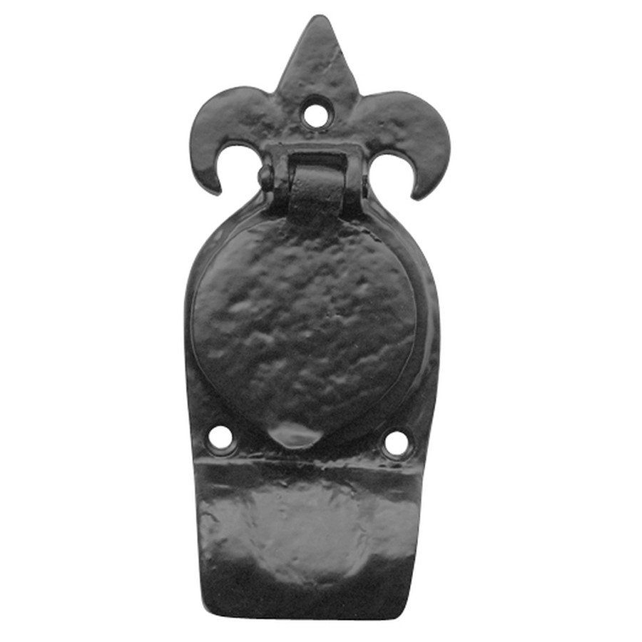 HOMESTYLE FLEUR DE LYS 130X35 MM CYL/COVER BLK ANTIQUE JAB9