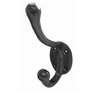 HOMESTYLE HAT & COAT HOOK 140MM BLACK ANTIQUE  JAB77