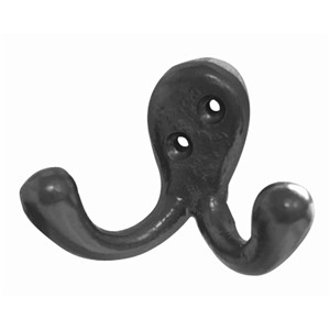 HOMESTYLE DOUBLE HOOK 50MM  BLACK ANTIQUE JAB79