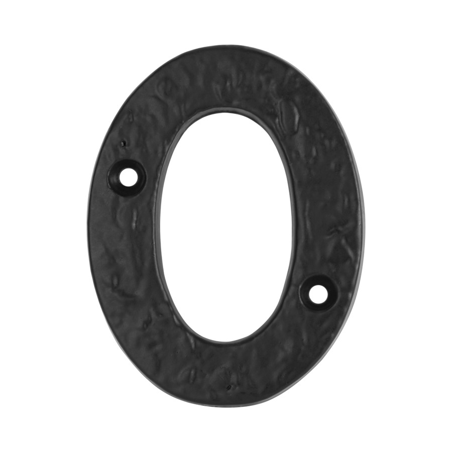 HOMESTYLE NUMERAL ZERO 100MM BLACK ANTIQUE JAB15/0