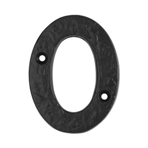 HOMESTYLE NUMERAL ZERO 100MM BLACK ANTIQUE JAB15/0
