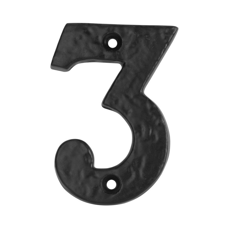 HOMESTYLE NUMERAL THREE 100MM BLACK ANTIQUE  JAB15/3