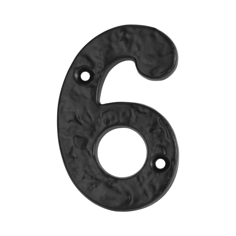 HOMESTYLE NUMERAL SIX 100MM BLACK ANTIQUE