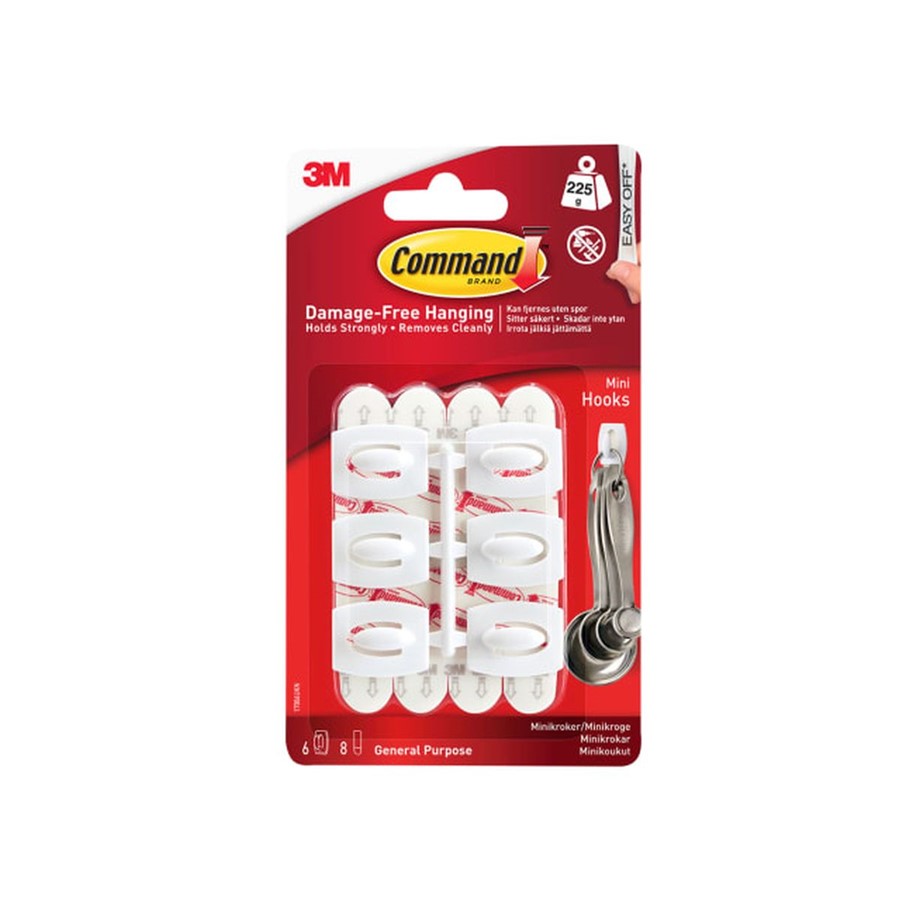 3M COMMAND STRIP MINI HOOKS - 6 PCS WHITE