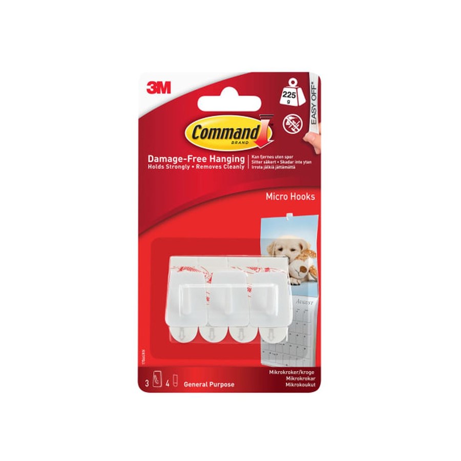 3M COMMAND STRIP MICRO HOOKS - 3 PCS WHITE