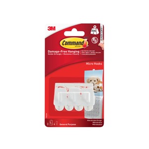 3M COMMAND STRIP MICRO HOOKS - 3 PCS WHITE