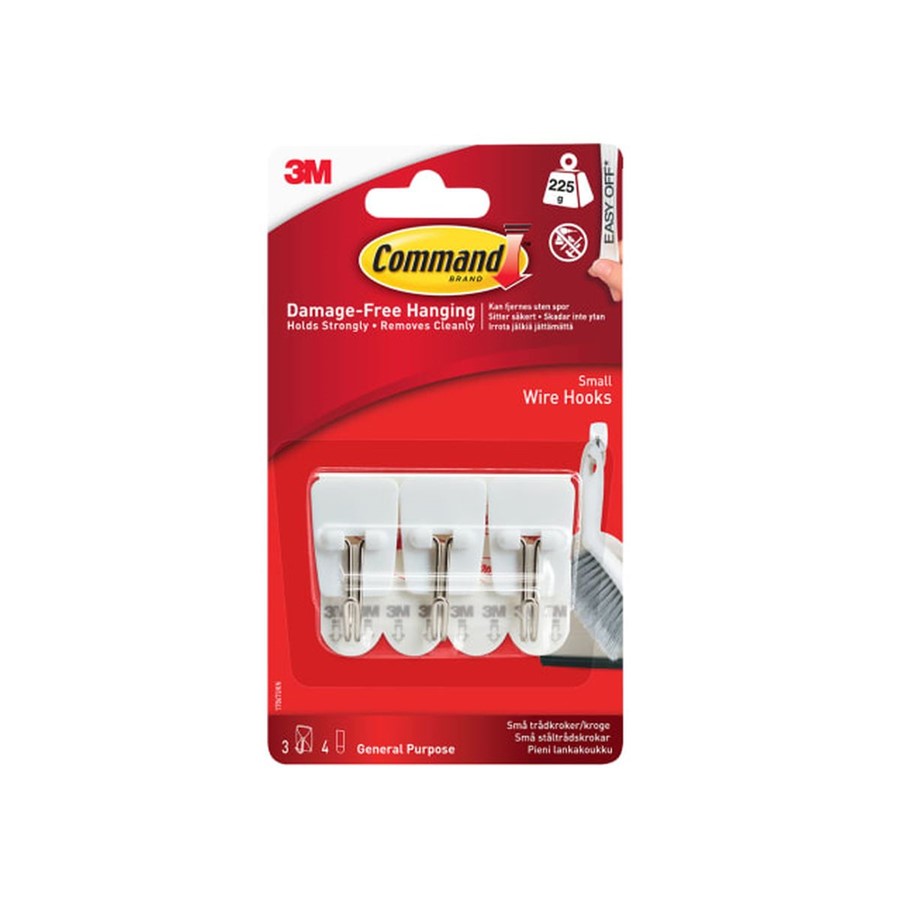 3M COMMAND STRIP WIRE HOOKS - 3 PCS WHITE