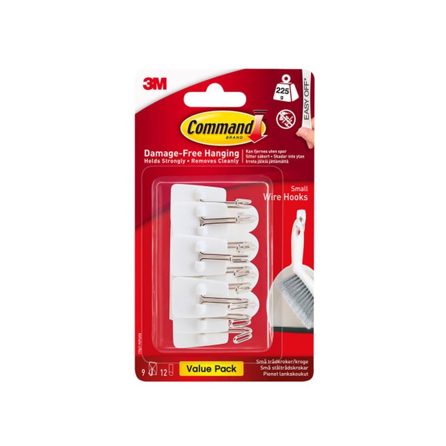 3M COMMAND STRIP WIRE HOOKS - 9 PCS WHITE