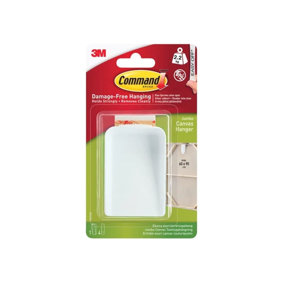 3M COMMAND STRIP CANVAS HANGER - JUMBO - 1 PCE WHITE